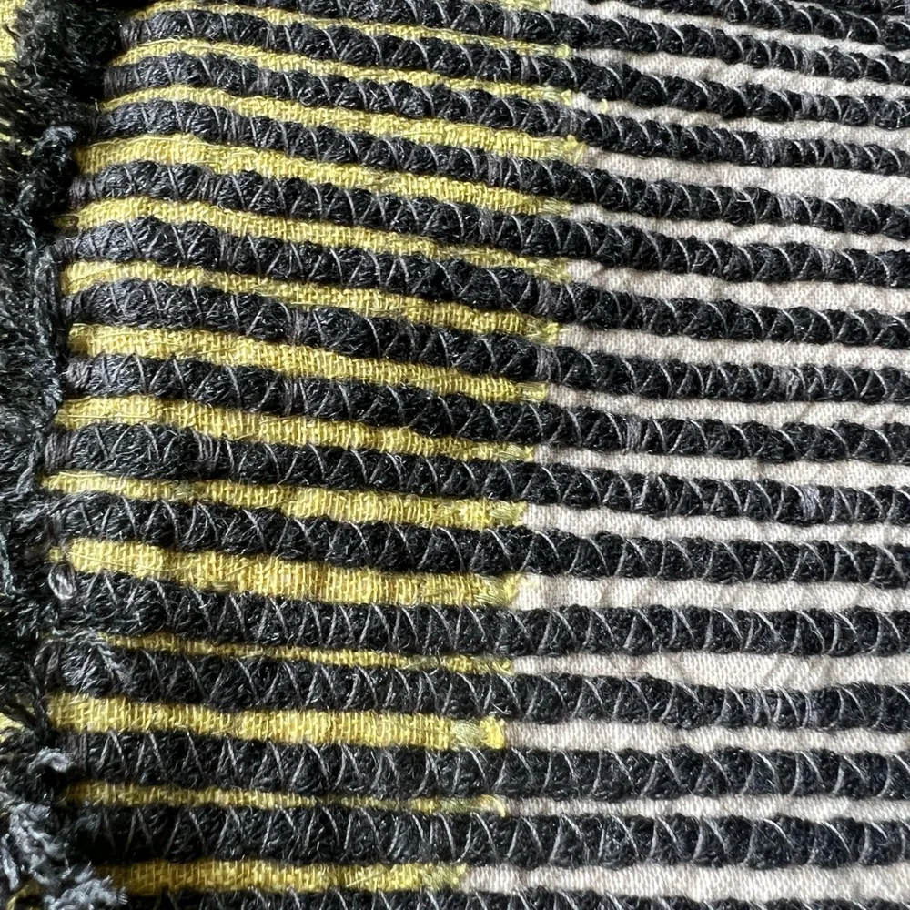 Pottery Barn Unity Embroidered Pillow Sham Abstract Yellow and Black